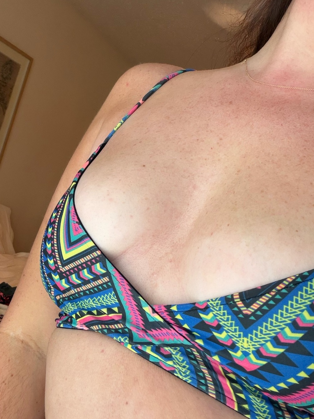 l*space geometric and black reversible wrap bikini top